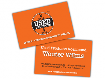 Up webshop visitekaartje oranje