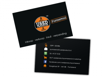 Up webshop visitekaartje zwart